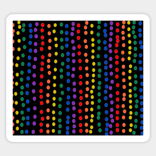 Rainbow Candy Dots on Black Sticker